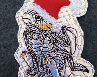 Embroidered Ornament - Santa Baby Dragon