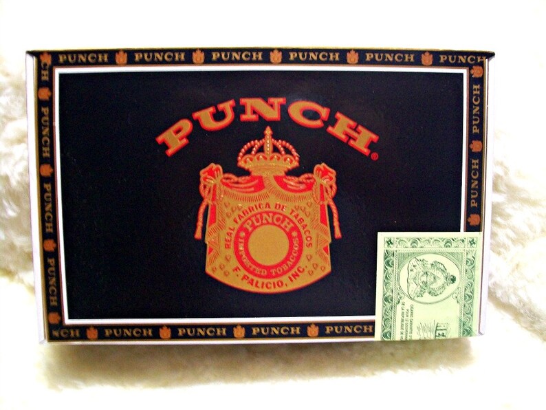 Medium size box Black Red Copper London Club Punch Cigar Box for Crafting