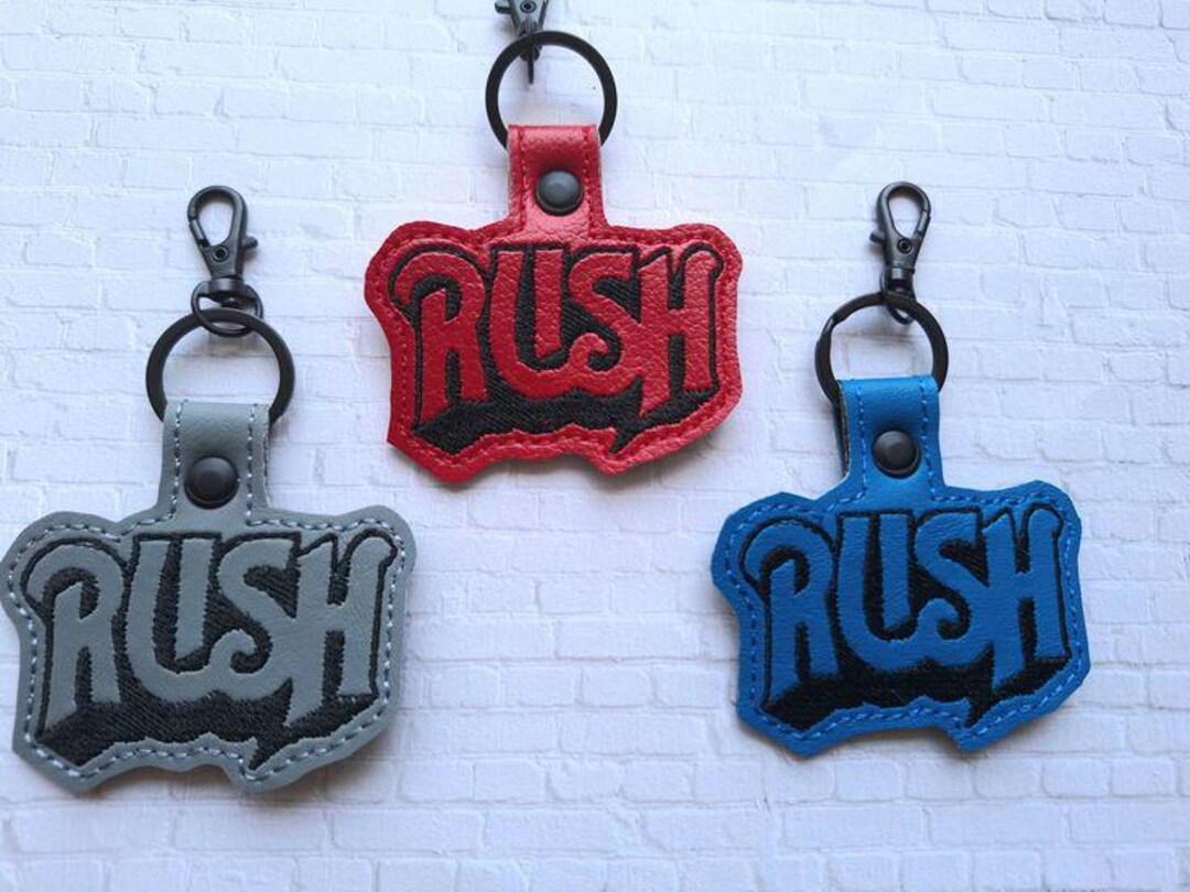 Embroidered Vinyl Keychain - Rush - Etsy