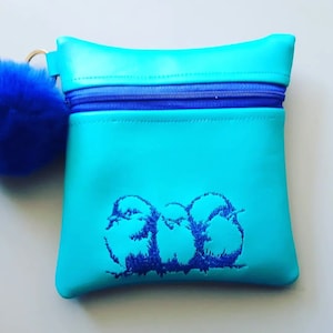 Baby Sparrows - Monedero de vinilo bordado