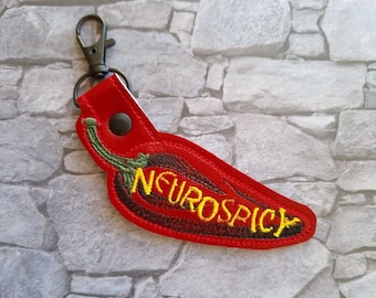 NeuroSpicy - Embroidered vinyl Keychain