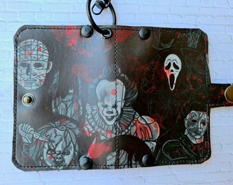 Classic Horror Card Case in black with Keychain