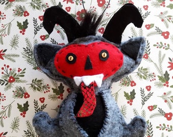 Handstitched Felt Ornament - Krampus