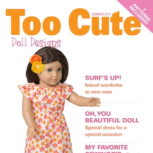 Too Cute Doll Designs SUMMER 2017 (#1510) - Tijdschrift naaipatroon voor poppenkleding 18&quot; (digitale versie)