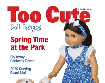 Too Cute Doll Designs SPRING 2020 #1521 (Digital) - sewing pattern magazine for 18" doll clothes