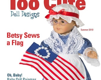 18" Puppenkleidung Schnittmuster aus der Zeitschrift Sommer 2018 (#1514): Betsy Ross, Pyjama, Strampler (Digital)