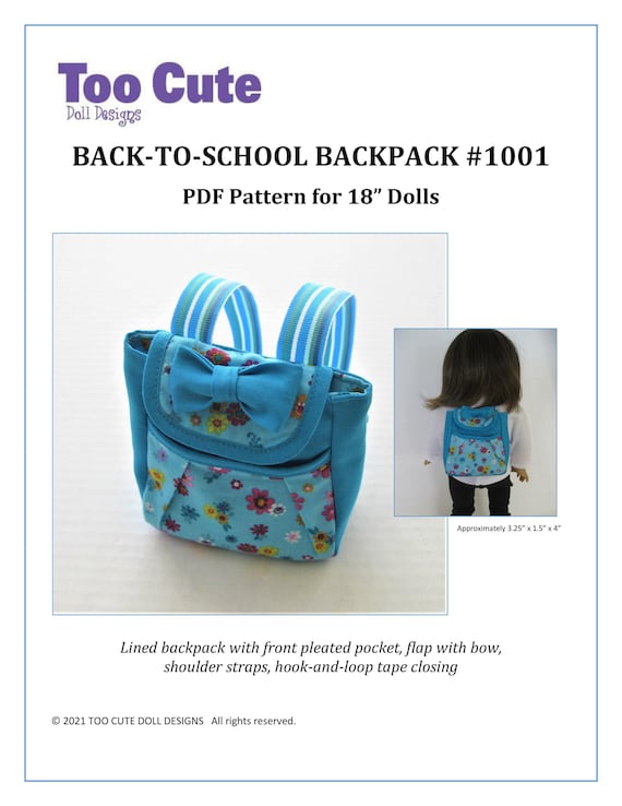 Backpack Pattern #1001 for 18-Inch Dolls (PDF)