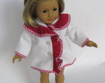 Fuchsia Swimsuit with White Terry Coverup for 18 Inch Doll