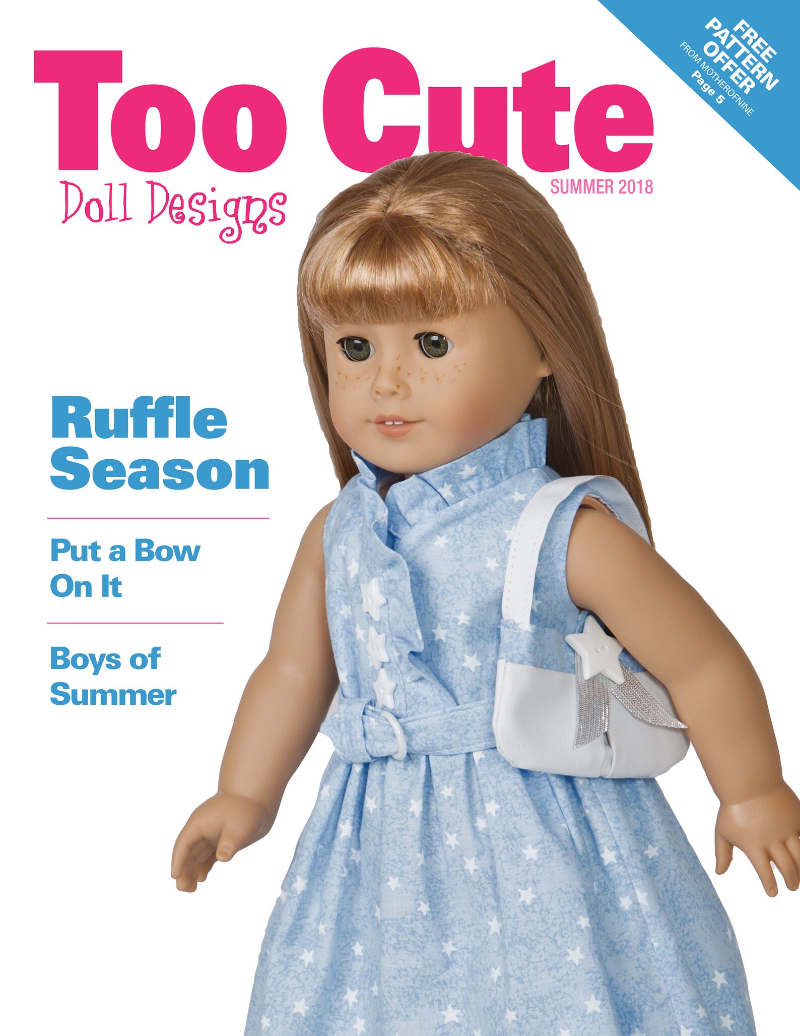 Too Cute Doll Designs SUMMER 2018 1514 sewing pattern magazine for 18