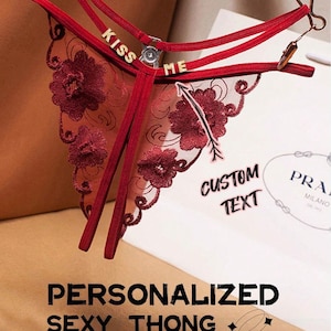 Tanga de renda personalizada – personalizada com o nome da sua mensagem