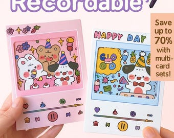 Recordable Voice Message Card | Retro Player Greeting Card | Funny Birthday | Custom Audio Gift