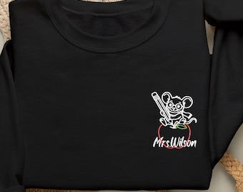 embroidered teacher sweatshirt, Personalized Teacher name Shirt, Back to School