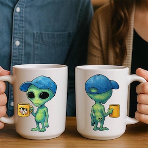 Funny Alien Mug, Sci-Fi Outer Space Gift