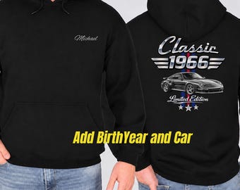 60th birthday men, Mens car hoodie, Custom car shirt, Fathers Day Gift, Car Club Sweatshirt, Classic car lover