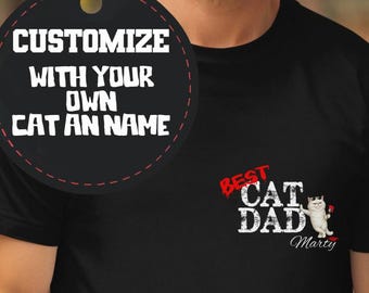 Bestes Katzenvater-Hemd Katzenliebhaber Geschenk, personalisiertes Katzen-Vati-Shirt, Geschenk für Katzen-Vati-Papa, Vatertag-Katzenbesitzer-Hemd