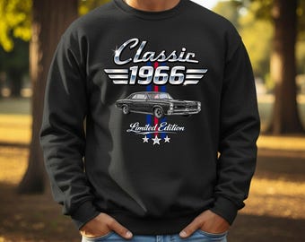 Men 60th Birthday, Custom Car Sweatshirt, Vintage Car Lover,  Fathers Day Gift
