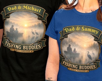 Personalized Fishing Buddies shirt, Custom Son Daughter Fishing, Grandpa, Dad, Father gift