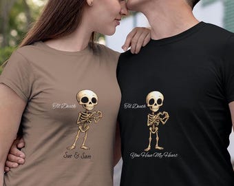 Skeleton hands shirt, Matching Couple T-shirt | I Love You Gift