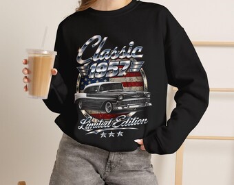 60th birthday men, Custom Car Sweatshirt, classic car shirt,  Fathers Day Gift