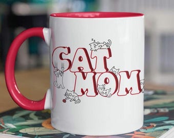 Personalized Cat Mom Coffee Mug, Cat Lover Gift