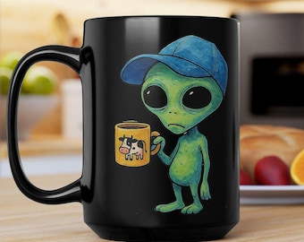 Alien Mug | Personalized Funny Black Coffee Cup
