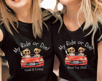 Girls Road Trip T Shirt, Custom Comfort Color friends shirt,  Besties matching tee,