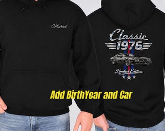 40th birthday men, Mens car hoodie, Custom car shirt, Fathers Day Gift, Car Club Sweatshirt, Classic car lover