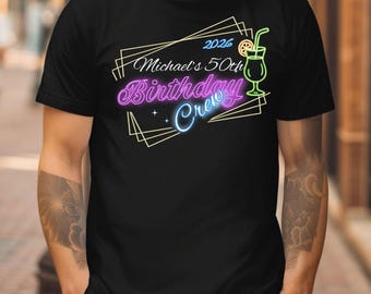 50 Jahre Geburtstag Crew Shirt |  Personalisiertes Name & Alter Geburtstag Tee