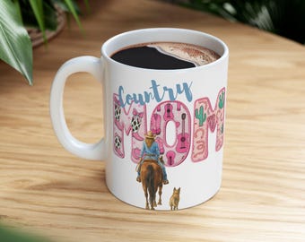 Country Mom Becher, Western Mama, Farmleben Pferdeliebhaber Becher, Muttertagsgeschenk