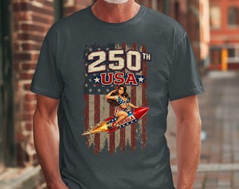 250. Amerika Shirt, Vaterländisches USA T-Shirt, Retro 4. Juli Shirt, beunruhigtes T-Shirt der amerikanischen Flagge,