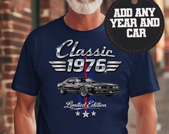 50. Geburtstagsgeschenk für Männer Shirt, Custom Jahr Auto Limited Edition T Shirt, Vintage Car-Liebhaber, Vatertagsgeschenk