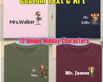 Custom Teacher Christmas Shirt, Holiday Classroom t shirt, Teacher Group Shirt, Grade Level Shirt, Christmas last name shirt
