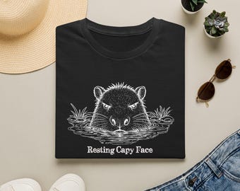 Capybara Shirt, Ruhe Capy Gesicht, Personalisierung Capybara Abbildung T-Shirt | Lustiges Lehrer Tierliebhaber Shirt