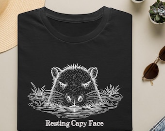 Capybara shirt, Rest Capy Face, Personalization Capybara Illustration T-Shirt | Funny Animal lover Shirt