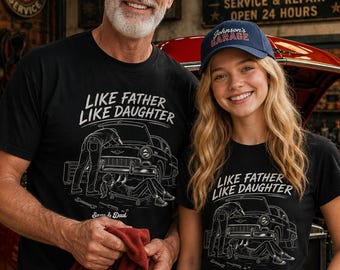Papa Tochter Shirt, Custom wie Vater wie Tochter Auto T-Shirt