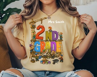 2nd Grade Teacher Shirt, Comfort Colors® Group teacher T Shirts, Back to School Teacher tee, First Day Elementary school