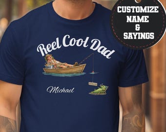 Fischen Dad Shirt | Lustiges personalisiertes Fischer T-Shirt, Vater Geschenk