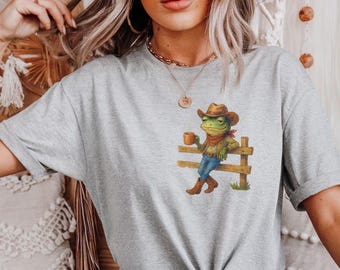 Cowboy Frog Shirt, Whimsical Frog Lover Tee, Funny Animal Graphic Apparel