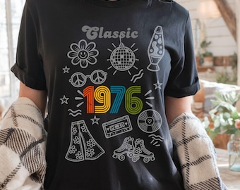 50th Birthday Shirt Women  Custom 50th Birthday, Birth year Shirt Personalized, 1976 Shirt