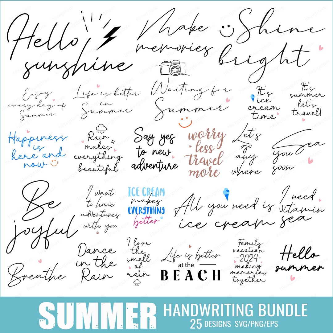 Summer Beach Quotes SVG Bundle: Cricut & Silhouette Cut Files (digital ...