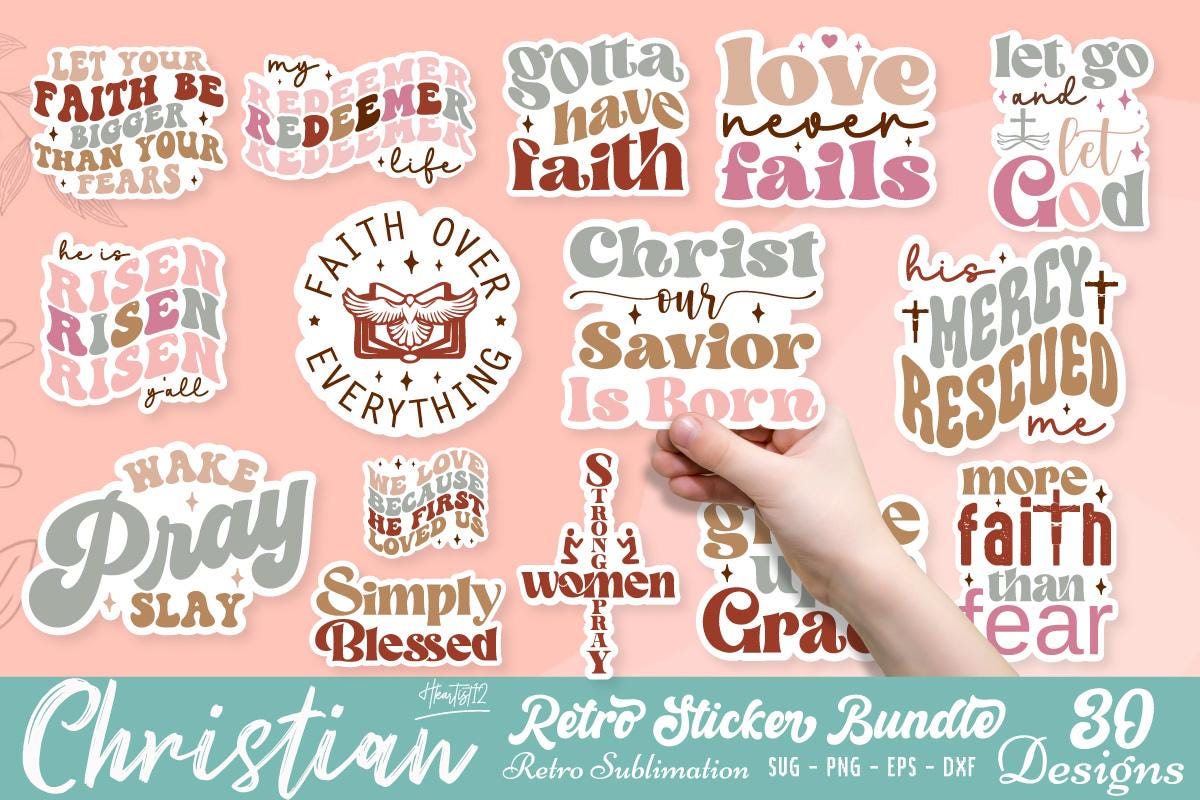 Christian Digital Stickers Svg Png Bundle, Sticker Sheet Png, Bible ...