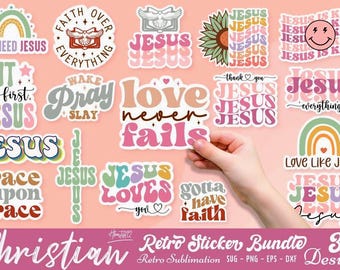 Christian Digital Stickers Svg Png Bundle, Sticker sheet png, Bible Verse Sticker Pack, Bible Journaling, Prayer Journaling, Faith Stickers