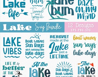 Lake Life SVG Bundle: Camping, Fishing, Lake House Designs (Digital Download)