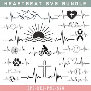 Heart beat SVG, Heartbeat Valentine&#39;s SVG, heart rate SVG, heart beat line svg, Vector Heart beat, nurse svg, vinyl decal