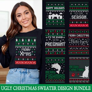 Ugly Christmas Sweater SVG Bundle: Cricut & Sublimation Designs (Digital File)