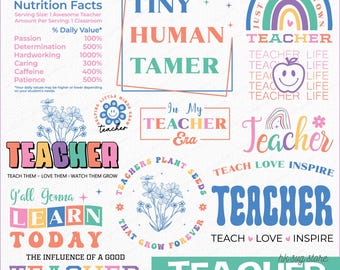 Boho Teacher SVG PNG Bundle: Teach, Inspire, Love