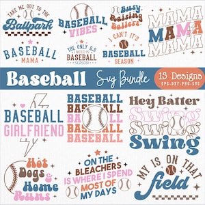 Retro Sarcastic Baseball Mom SVG PNG Bundle, Baseball Game Day Svg, Proud Baseball Mom Svg Cheering Baseball Mama Svg Sport Mom Baseball Svg