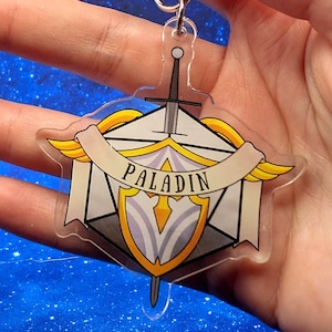 Paladin D&D Acrylic Class Keychain - Dungeons and Dragons Inspired Accessories