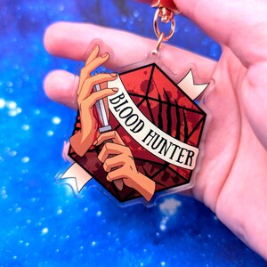 Blood Hunter D&D Acrylic Class Keychain - Dungeons and Dragons Inspired Accessories