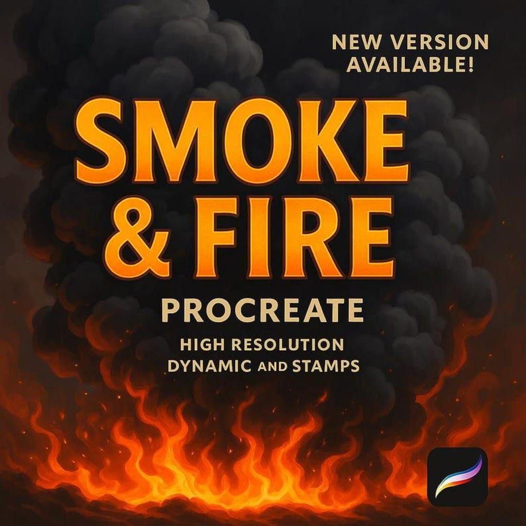 Fire Procreate Brushes | , Realistic Fire, Procreate Fire and Smoke ...
